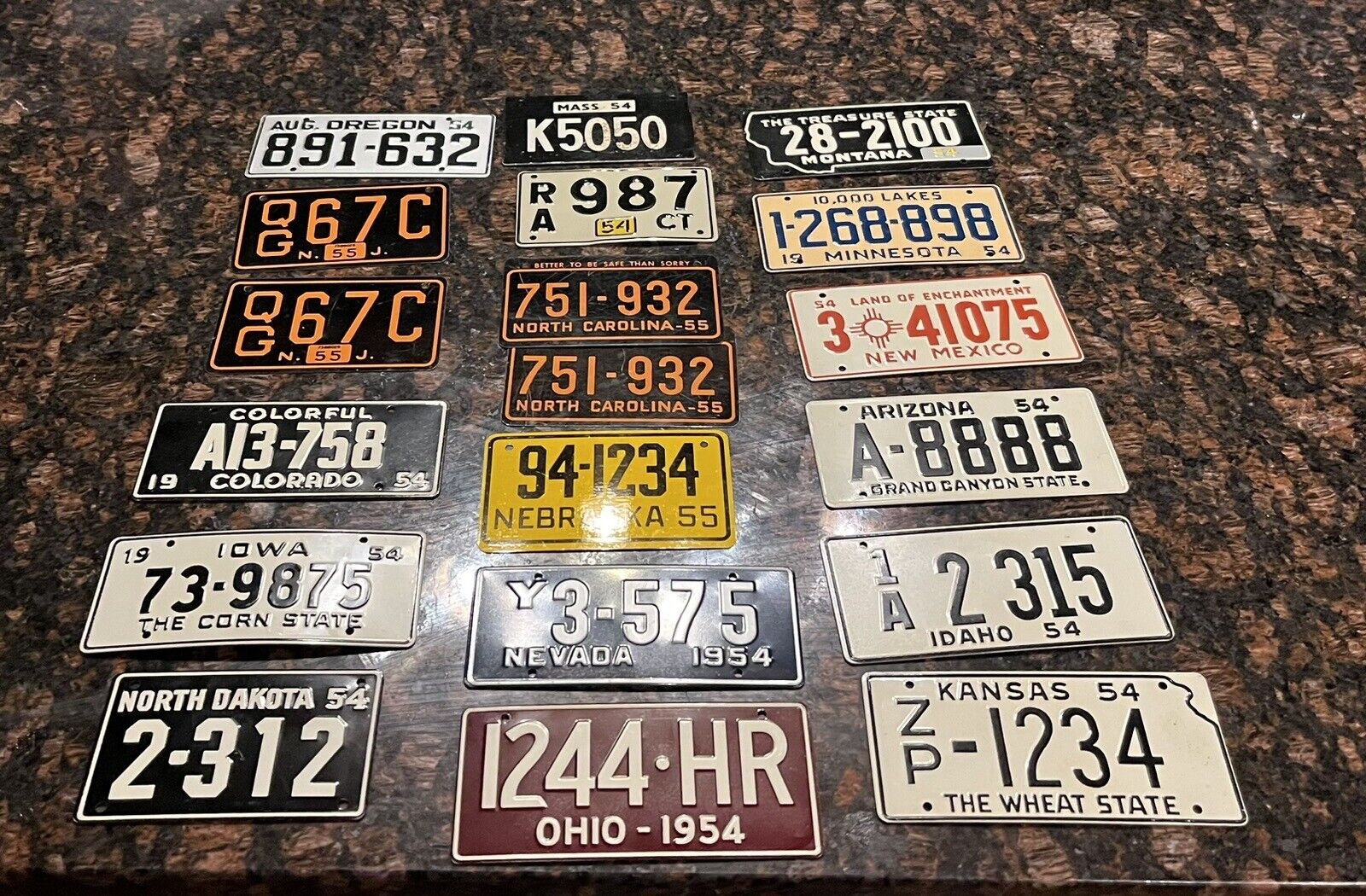 Leader Candy lot of plates purchased on eBay that contained the prototype Massachusetts plate.